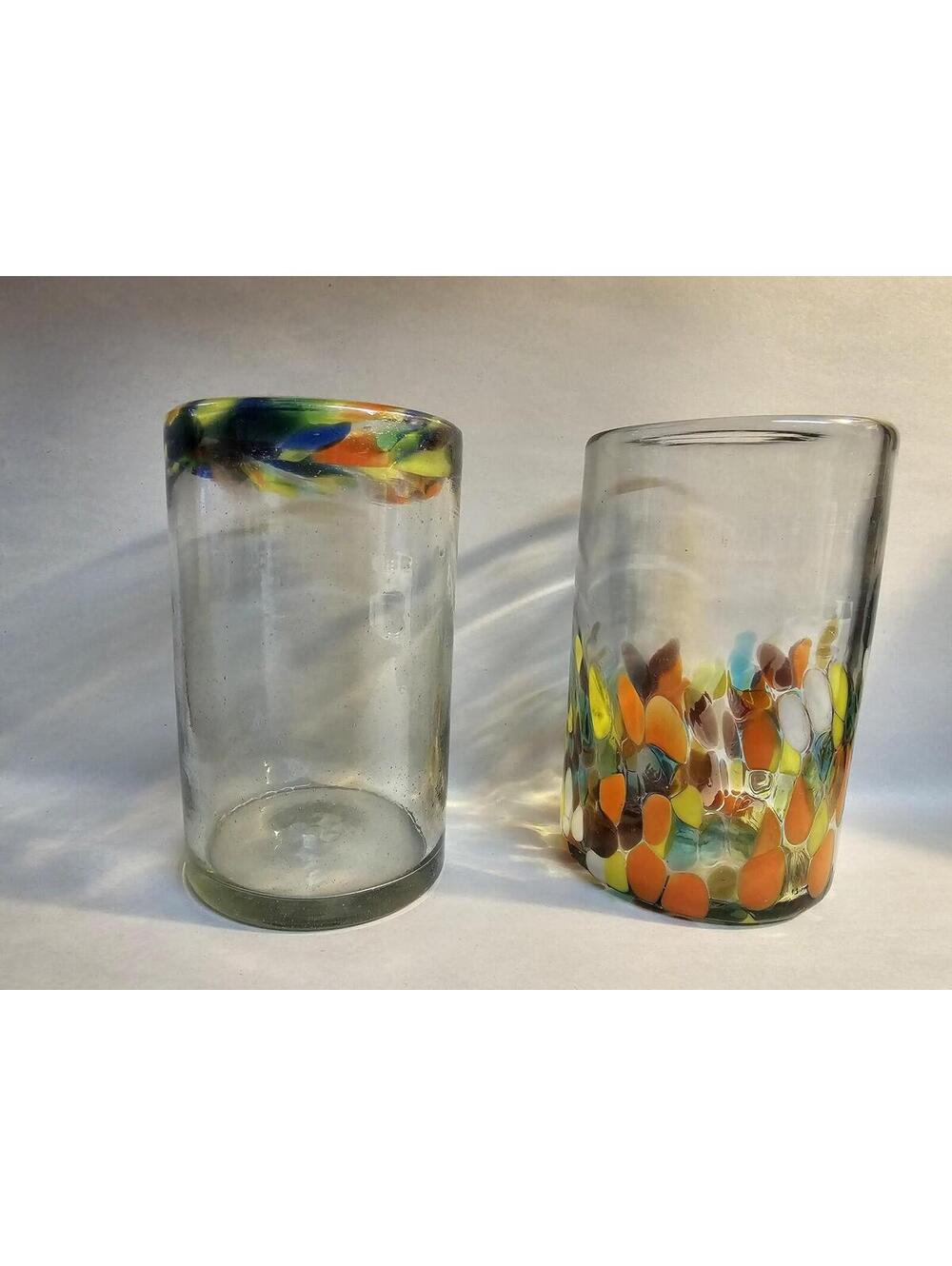 Set of 2 handblown glass cups